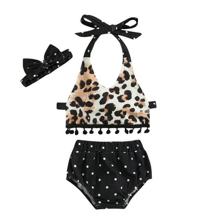 

Qufokar 3-6 Month Girl Clothes 5 Girl Clothes Vest+Dot Suspender Tassels Shorts Baby Outfit Girls Strap Leopard Girls Outfits&Set
