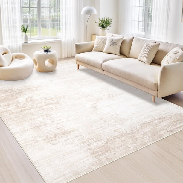 Alfombra de Área MXSANYOO 183x274cm Lavable Antideslizante Beige