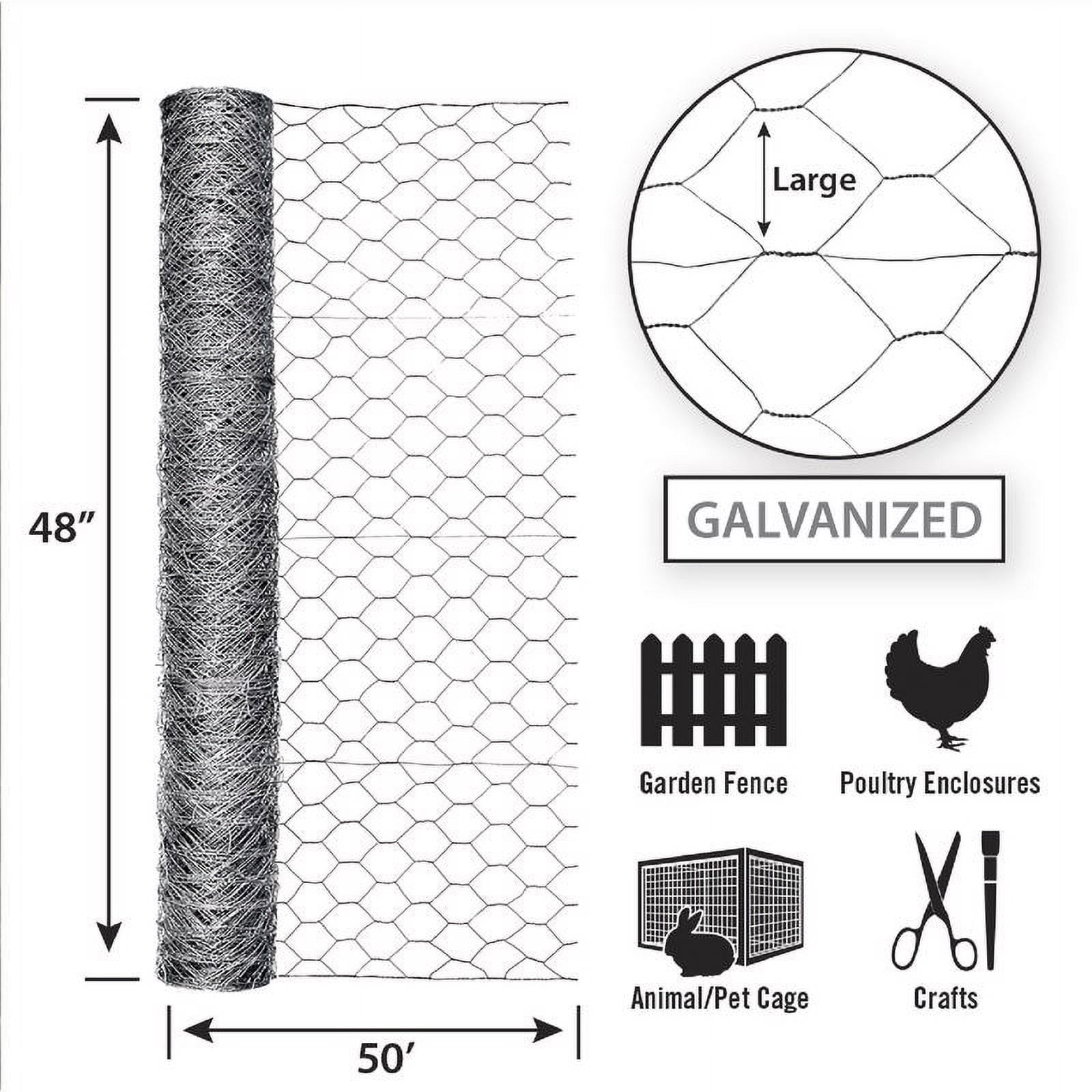 Garden Zone 50 ft. X 48 in. Galvanized Steel Poultry Netting