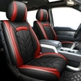 thumbnail image 6 of Fit for 2009-2014 Ford F150 Truck Car Seat Covers 5 Seats Front Rear Cushion Protector Pu Leather Black + Red, 6 of 11