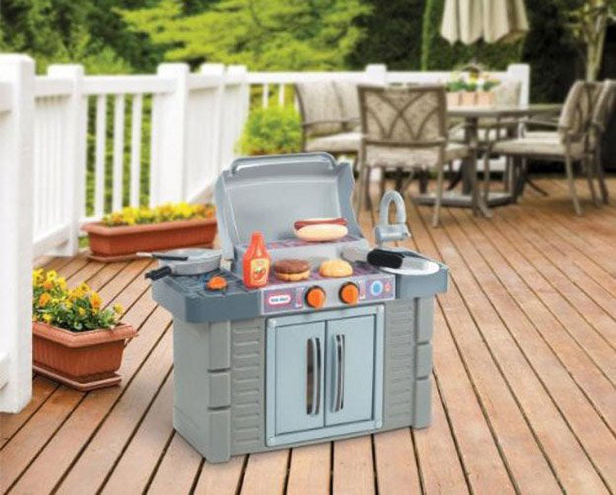 Little Tikes Cook 'n Grow 8-Piece BBQ Grill Playset, Gray