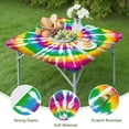 thumbnail image 4 of Rainbow Tie Dye Mandala Pattern Square Fitted Tablecloth with Elastic Edge,Square Table Cover,Washable Elastic Table Cover for Home Kitchen Party Decor 34"x34", 4 of 6