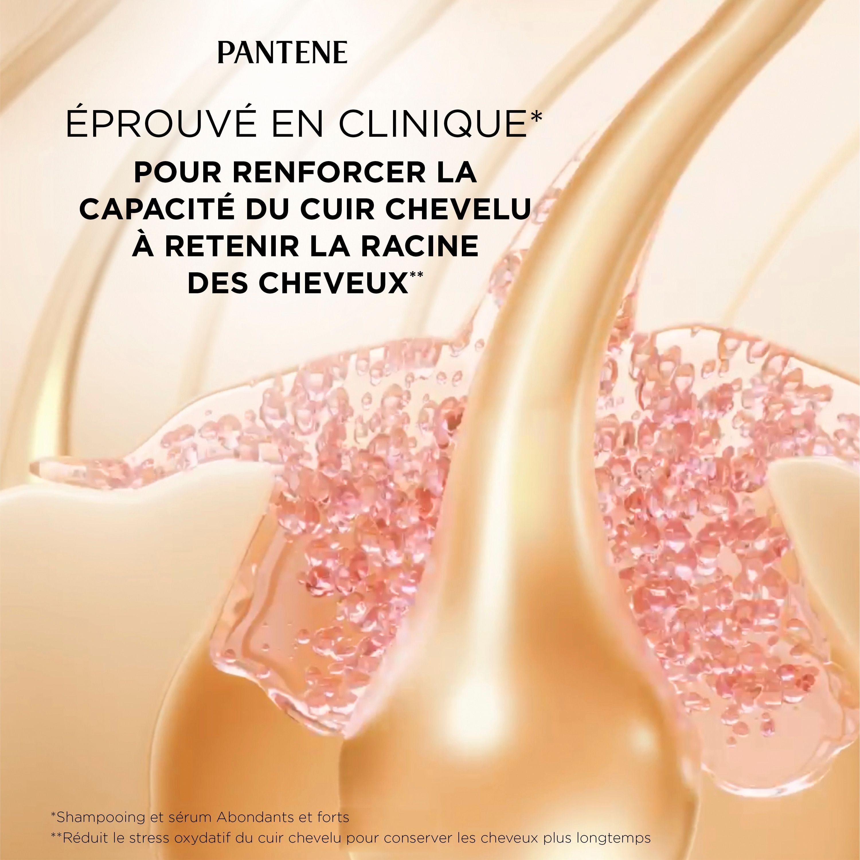 Shampooing Pantene Abondants et forts avec complexe de provitamine B5 et niacinamide