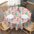 thumbnail image 3 of Princess Dress Castle Pattern Round Tablecloth 60"x60",Wrinkle Wipeable Table Cloth for Kitchen Dining Room Picnic Patio Party, 3 of 6