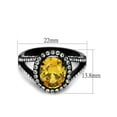 thumbnail image 2 of 3.26 Ct Oval Topaz Halo Cz Black Stainless Steel Engagement Ring Women's Size 10, 2 of 5