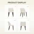 thumbnail image 7 of EOP Upholstered Dining Chairs Set of 2, Mid Century Modern Dining Room Chairs, Fabric Farmhouse Dining Side Chairs with Wood Legs, Armless Kitchen Chairs with Wingback, Beige, 7 of 7