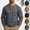 Black, variant on Mens Henley Shirts Outdoor Casual Long Sleeve Polo Shirt Waffle Knit Stand Collar Athletic Base Layer Top Sports Golf Blouses