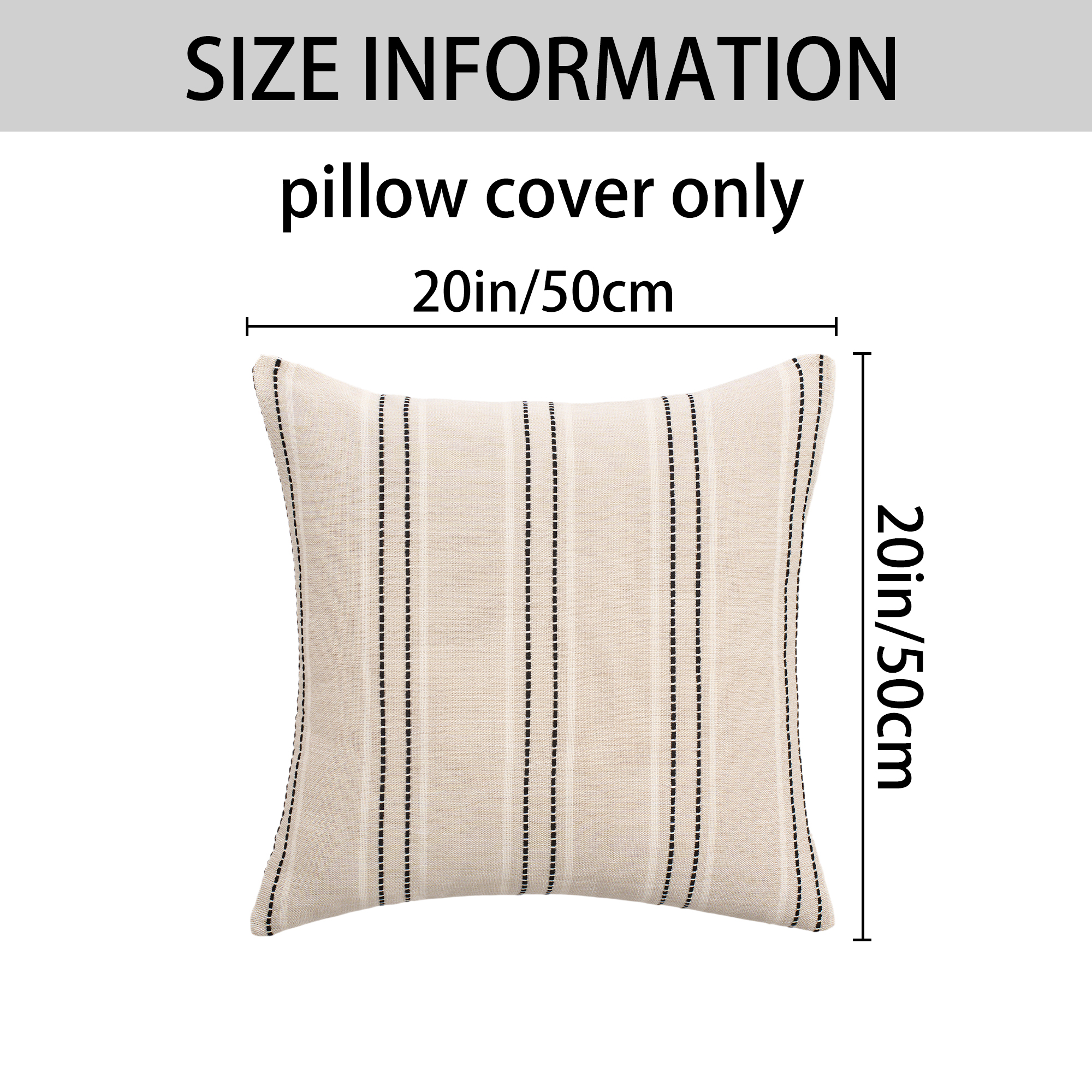 Unique Bargains Pack of 2 Striped Soft Cozy Cushion Cases Pillow Covers 20" x 20" Black