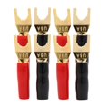 thumbnail image 2 of Conector de Pala en y para Cable Altavoz, 8 Piezas Enchufe Horquilla U Chapado 45 Grados, 2 of 5