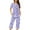 Purple, variant on SwiftWear Women's Relaxed Fit Star Printed Pajamas Set Button-Up Top, Stretchy Capri Pants with Pockets 2 Piece Summer Cozy Loungewear