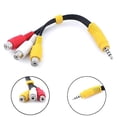 thumbnail image 1 of 1st 3.5mm Mini Aux Male Stereo to 3 RCA Female Audio Video AV Adapter Cable, 1 of 5