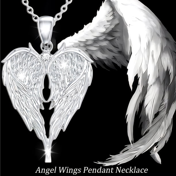 Collares y colgantes: Collar de alas, colgante de alas de ángel para mujer, cadena de alas de ángel.