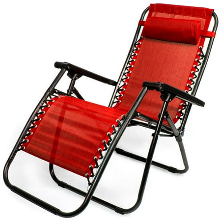 Brybelly Zero Gravity Folding Lounge Chair Red Walmart Com