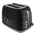 thumbnail image 1 of Rae Dunn Retro Rounded Bread Toaster, 2 Slice Stainless Steel Toaster with Removable Crumb Tray, Wide Slot with 6 Browning Levels, Bagel, Defrost and Cancel Options (Black), 1 of 4