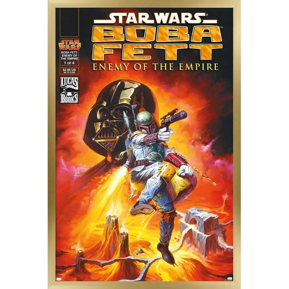 Star Wars: Saga - Boba Fett - Empire Wall Poster, 22.375" x 34", Framed