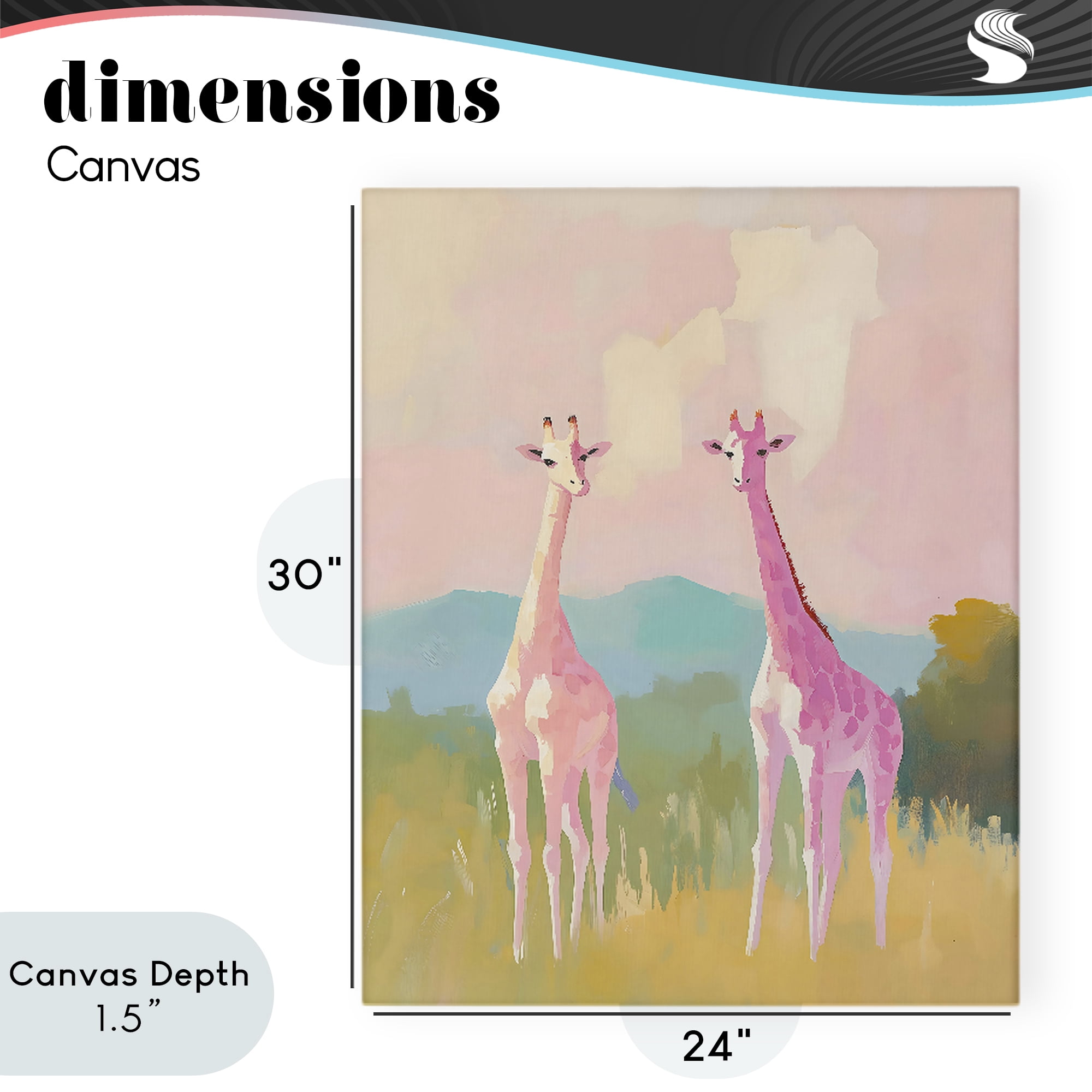 Stupell Industries Pink Giraffes on Savanna Canvas Wall Art, design by The Prints Vibe