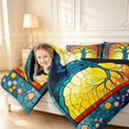 thumbnail image 3 of Homewish Vintage Tree Of Life Twin Comforter Sets,Colorful Glass Dots Bedding Set,Yellow,Black Reversible,2-Piece,1 Comforter and 1 Pillowcase, 3 of 7