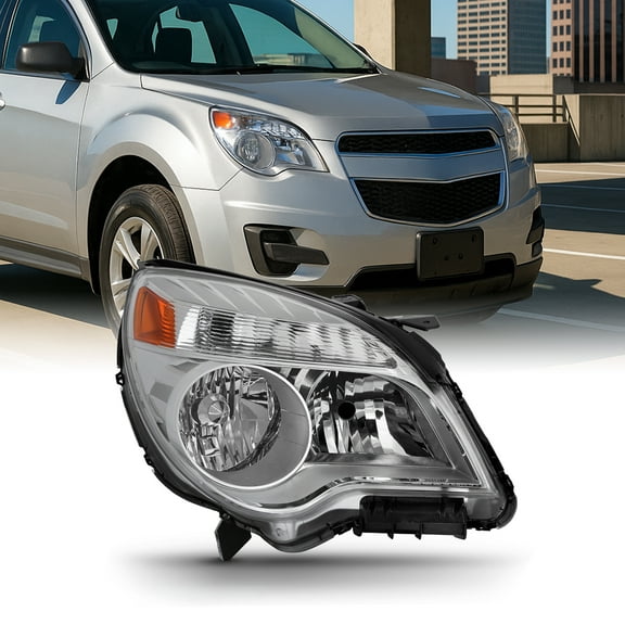 AKKON - Fits 2010-2015 Chevy Equinox LS/LT Model [Halogen Type] Chrome Headlight Passenger Right Side