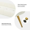 thumbnail image 3 of 55" Upholstered Ottoman Bench with Arms Low Back,End of Bed Entryway Bedroom Golden Tapered Leg Beige, 3 of 8