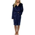 thumbnail image 3 of Rigardu Hot Sale!! Robes for Women - Super Soft Cozy Fleece Womens Robe Plush Long Bathrobe Women Winter Coat Jacket Plush Lengthened Bathrobe Clothes Long Sleeved Robe Hooded Soft Coat Blue S, 3 of 8