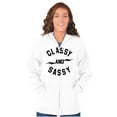 thumbnail image 3 of Classy and Sassy Attitude Quote Womens Plus Size Graphic Zipper Hoodie Brisco Brands 3X, 3 of 5