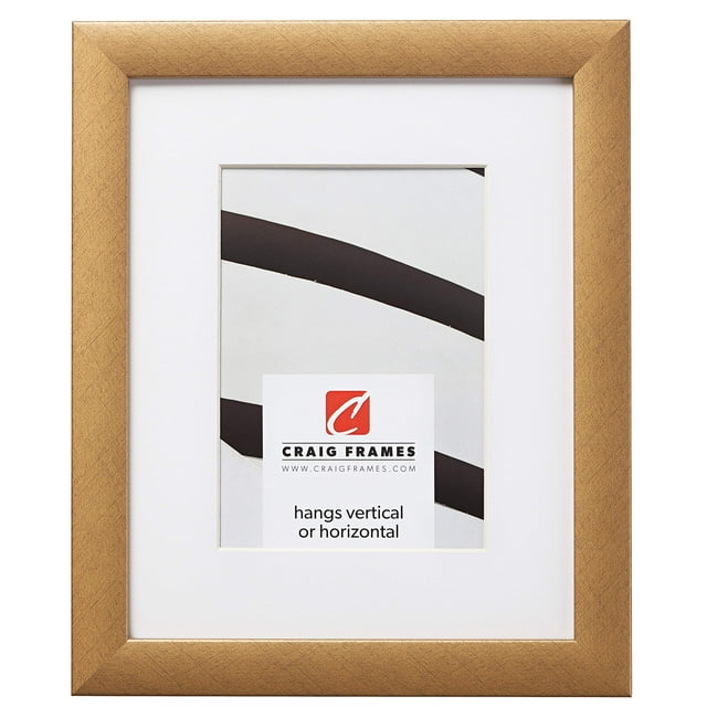 Craig Frames 23247006 11 x 14 Inch Distressed Gold Picture Frame Matted to Display an 8 x 10 Inch Photo