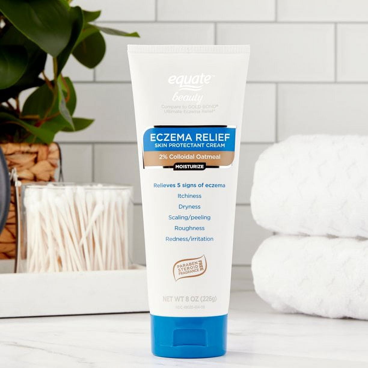 Equate Beauty Eczema Relief Skin Protectant Cream with 2% Colloidal Oatmeal, 8 oz