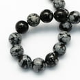 thumbnail image 2 of 1 strand Natural Snowflake Obsidian Round Beads Strands 6.5mm Hole: 1mm 59pcs/strand 15 inch, 2 of 2
