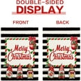 thumbnail image 5 of Merry Christmas Three Gnomes Watercolor Stripes Garden Flag Burlap Small Vertical 12x18 Inch Santa Garden Flag Christmas Tree House Flag for Winter Christmas Farmhouse Outdoor Flag Decor, 5 of 6