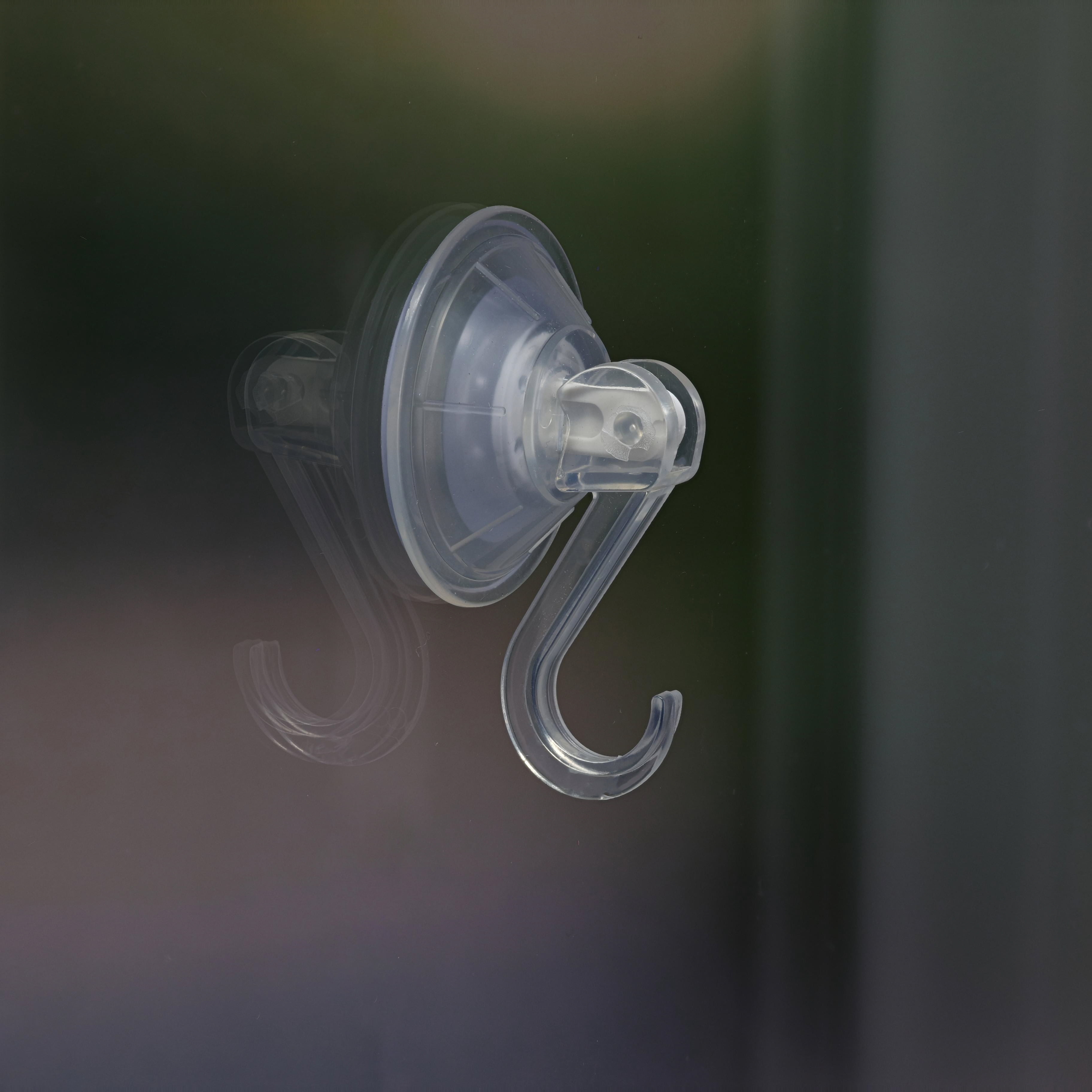 (3 pack) Ook Suction Cup Hooks, Suction Cup Hangers, Large, 5 lbs, PVC, Clear, 2 pack