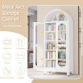 thumbnail image 5 of Adjustable Shelves and Magnetic Doors 73 Inch Tall Metal Arched Storage Cabinet Ideal for Kitchen or Display Usage, 5 of 10