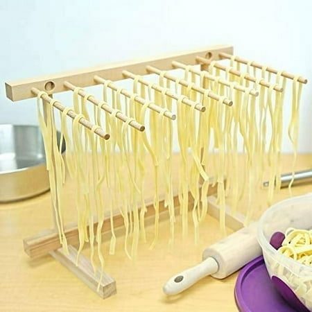 Southern Homewares collapsible Wooden Pasta Drying Rack Natural Beechwood