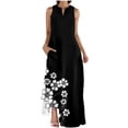 thumbnail image 1 of Chaquetas de Vestido de Verano para Mujeres Moda Cómoda Impresión sin Mangas Vestido con Cuello en V, Poliéster Elastano, 1 of 5