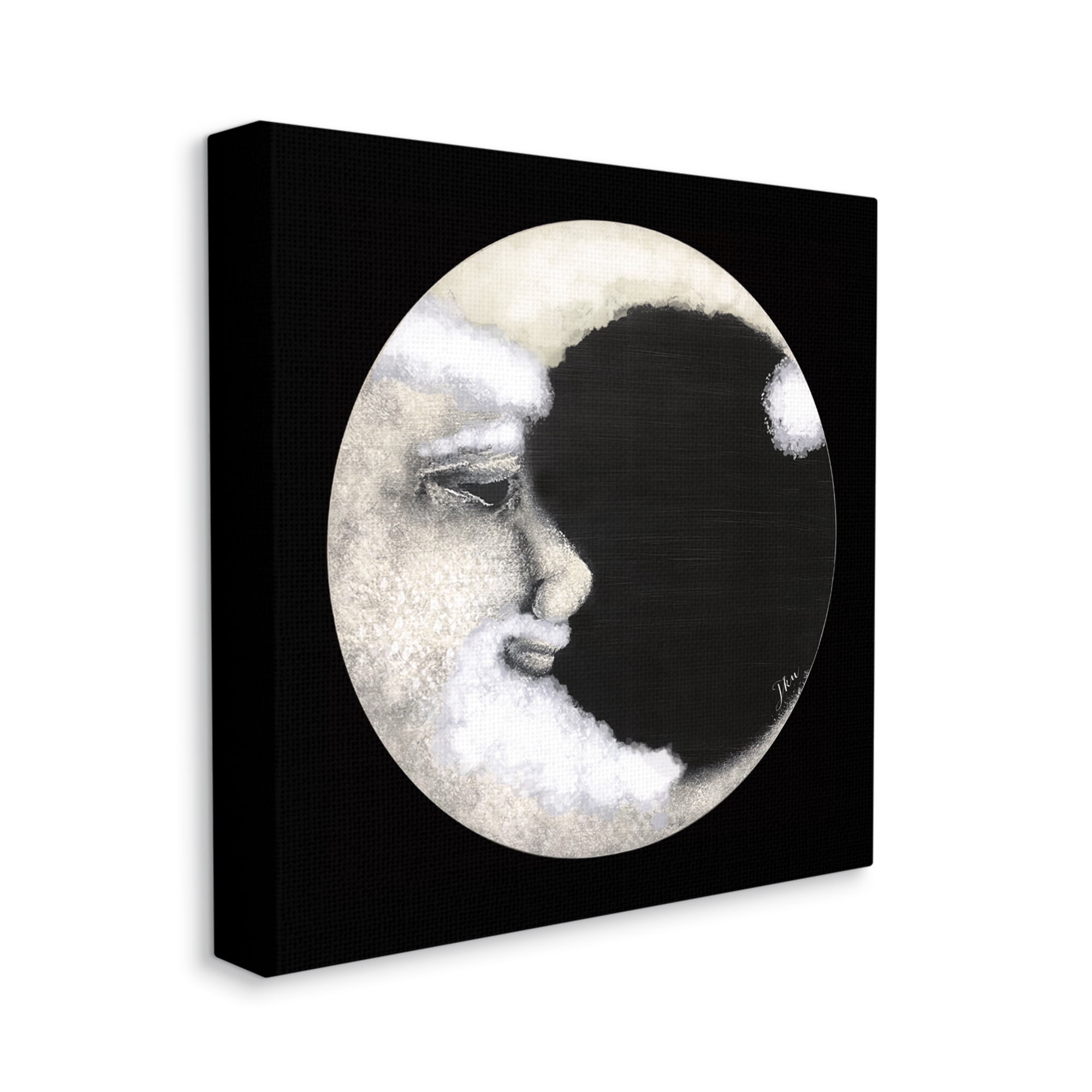 Stupell Smiling Round Moon Face Landscape Painting Gallery Wrapped Canvas Print Wall Art