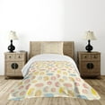 thumbnail image 4 of Ambesonne Hedgehog Quilted Bedspread Set 2 Pcs, Dotted Floral Striped, Twin Size, Multicolor, 4 of 5