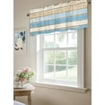 thumbnail image 6 of Vintage Wood Grain Valances for Windows, Rod Pocket Kitchen Valance Curtains - Soft & Washable Small Window Treatment for Living Room,&nbsp;Bathroom, Blue Beige Theme, 54x18inch, 6 of 9