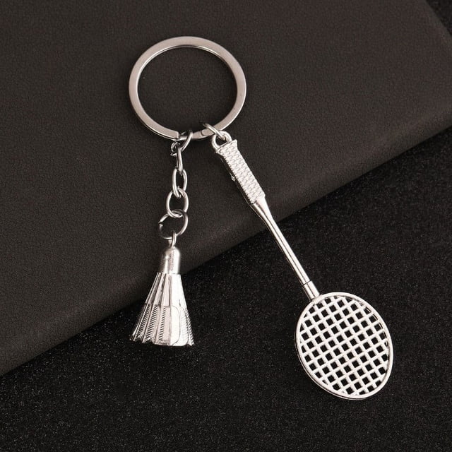 Llavero con colgante de bdminton simulado, recuerdo deportivo, regalo para estudiantes, regalos navideños.