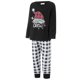 thumbnail image 2 of Pijamas navideños para toda la familia: camisetas de manga larga con estampado de gorro de Papá Noel y pantalones a rayas. Ropa de dormir navideña., 2 of 9
