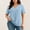 🔥 Light Blue, variant on Sentmoon Trendy Tops Womens Clothes Women's Plus Size V Neck Pocket Tee In Soft with Button Placket Comfy for Everyday Casual Wear XL