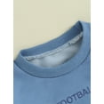 thumbnail image 3 of ZAXARRA Toddler Boy Fall Sweatshirt Football Letter Embroidery Long Sleeve Round Neck Pullover Loose Tops, 3 of 7