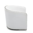 thumbnail image 4 of Tyler Milky White Faux Leather Swivel Arm Chair with Nailhead Trim, 4 of 9