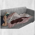 thumbnail image 6 of Bridal Shower Soft Flannel Fleece Blanket, Bride in Wedding Dress on Pink Backdrop with Veil Celebration Image, Cozy Plush for Indoor and Outdoor Use, 70" x 90", Pale Pink and White, by Ambesonne, 6 of 6