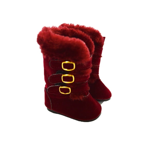 18 Inch Doll Boots |Dark Faux Fur Boots Fits 18 Inch Dolls