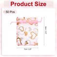 thumbnail image 2 of Uxcell Organza Bag, Sheer Heart Mesh Bags Drawstring Gift Bags Bulk Party Favor Bag Jewelry Pouches Pink-Gold 2.8" x 3.5", 2 of 6