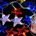 thumbnail image 5 of JoyMoreHome Red White Blue Solar Lights, 4th of July Decor Star String Lights 30LED Garden Solar Lights 21FT Waterproof for Outdoor Garden 4th of July Independence Day Memorial Day Decor, 5 of 6