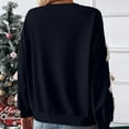 thumbnail image 5 of Moxiu Cute Bow Tie Winter Sweater Women Vintage Y2K Cozy Oversized Crew Neck Long Sleeve Holiday Pullover Navy,XXL, 5 of 8