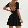thumbnail image 6 of DHFJKG Tennis Dresses For Women With Built in Shorts Side Pockets Athletic Dress Summer Short Sleeve Square Neck Fitness Golf Workout Dress Comfortable Dresses, 6 of 7
