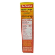 Redoxon Vitamin C with Zinc. Effervescent Dietary Supplement. Helps Your Immune System. Good Against Colds and flu. Orange flavored. 20 Tablets. 2.82 oz / 80 gr. Pack of 3