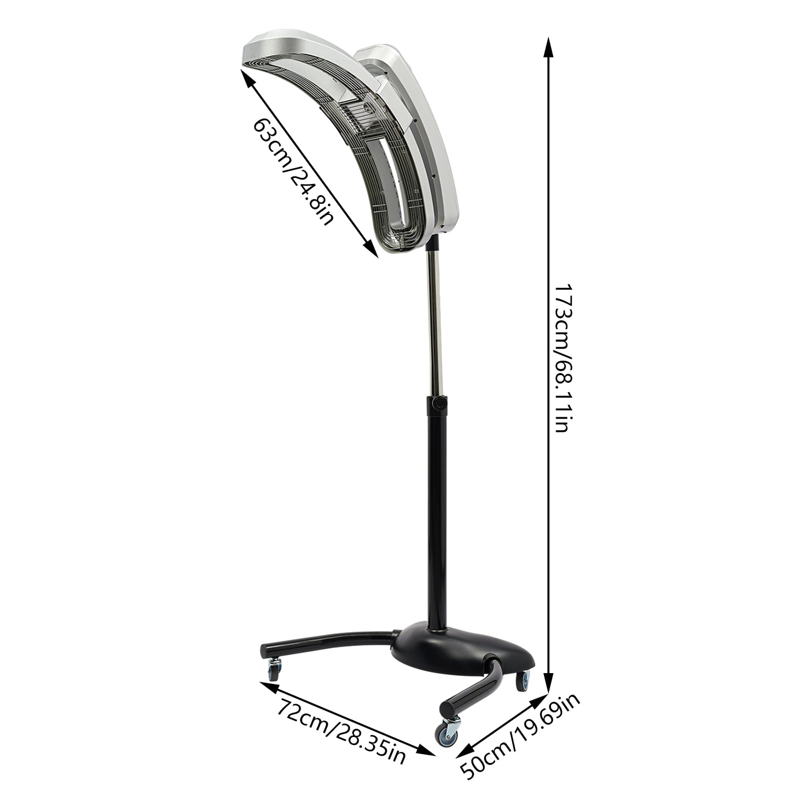 360° Rotating Vertical Hairdressing Heater, Salon Standing Hair Dryer, Adjustable Time & Temperature, Cold & Hot, Hair Processor Perm Styling Machine for Coloring, Cold perming, Hot Oil Treatment