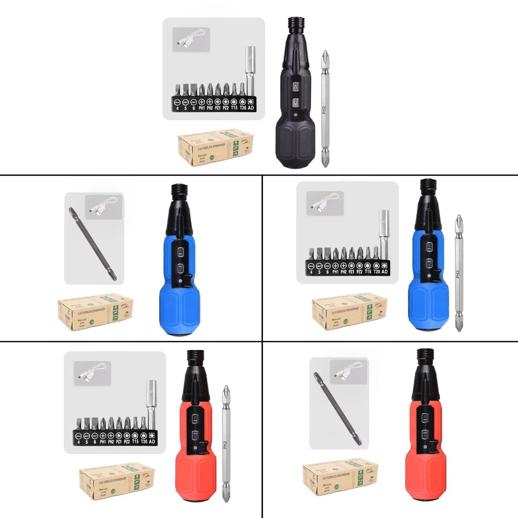 Electric Screwdriver Set 3.6V Cordless Screwdriver LED Shadowless Lighting Rechargeable for Household Repair Accessories